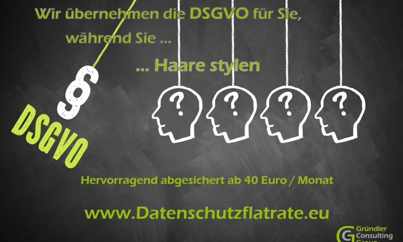 Datenschutzflatrate - Wir übernehmen die Umsetzung der DSGVO für Sie, damit Sie sich um Ihre Haupttätigkeit kümmern können. Dabei sichern wir Sie soweit ab, dass Sie den Rechten der Kunden und Mitarbeiter oder Mitgliedern gerecht werden und Abmahnungen bei Ihnen ein Fremdwort bleiben. Ideal auch für Firmen und Vereine die keinen Datenschutzbeauftragten brauchen.
